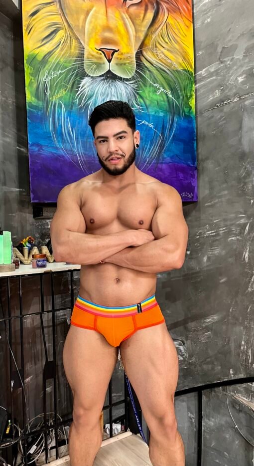 Cueca Dry Fit Tropical Laranja Aslan Shop Lingerie Masculina