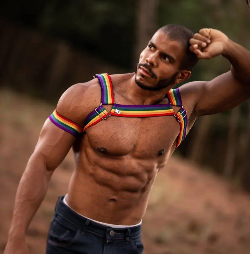 Harness Pride em Elástico Arco Íris Aslan