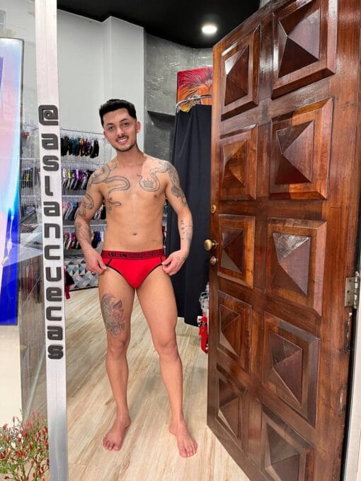 Thong Vermelho line Preto - KC - Imagem 2