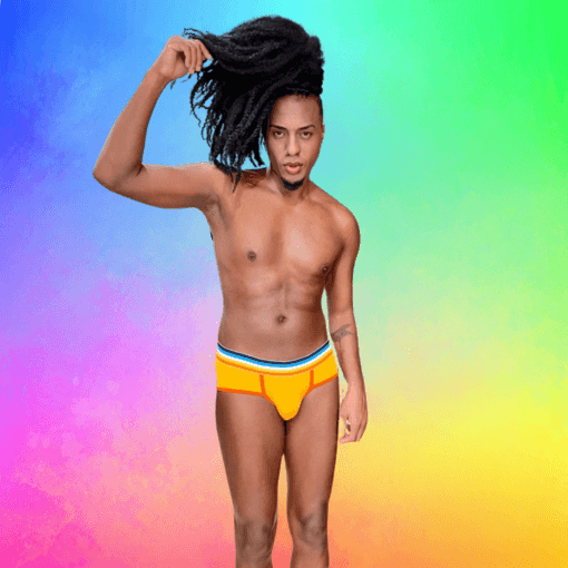 CUECA AMARELA LINE LARANJA DRYFIT AROACE - Imagem 2