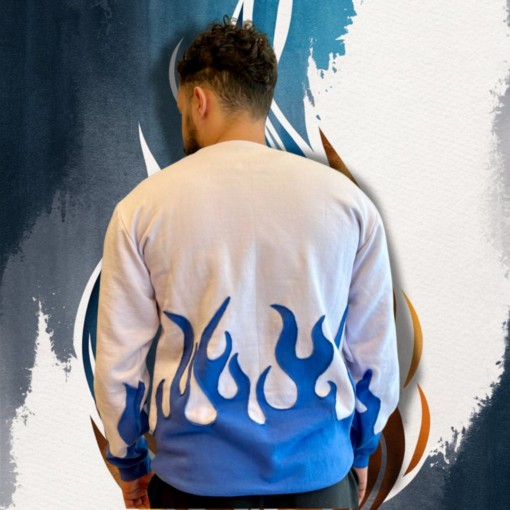 Moletom Meenting Hot Branco e Azul - tamanho P - Imagem 3