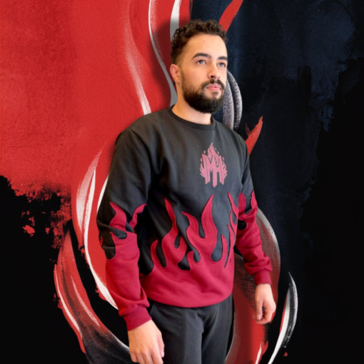 Moletom Meeting Hot Preto e Bordo - tamanho M
