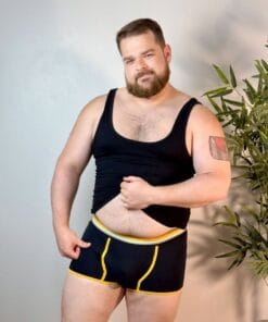 CUECA BOXER PRETA EM ALGODÃO URSOS