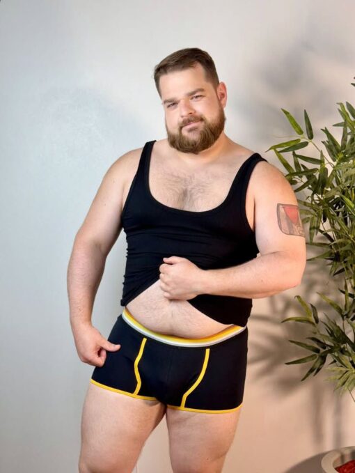 CUECA BOXER PRETA EM ALGODÃO URSOS