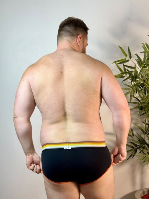 CUECA SLIP PRETA LINE LARANJA - Imagem 3