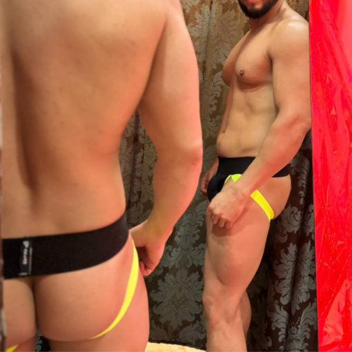 Jockstrap Sport Preta Aslan Verde Neon - Imagem 2