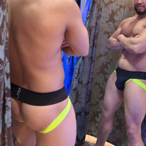 Jockstrap Sport Preta Aslan Verde Neon