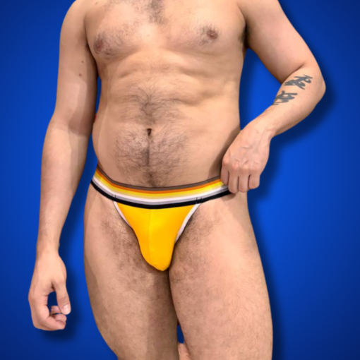 Jockstrap Amarela Ursos Line Branco Aslan