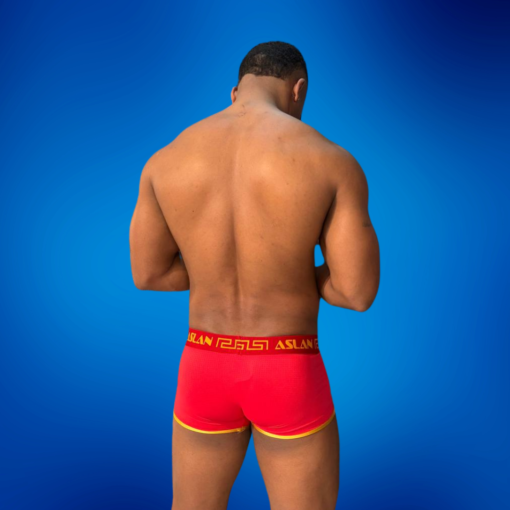 Cueca Boxer Vermelha Dryfit line dourado - Imagem 2