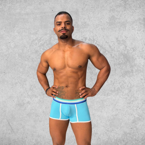 Cueca Boxer Azul Dryfit