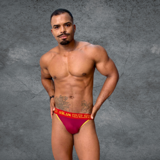 Tanga bordo line dourado