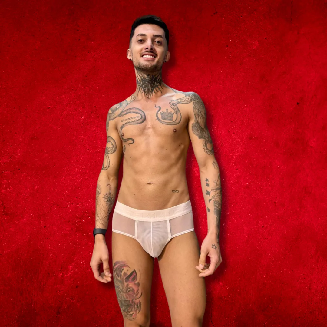Cueca Branca Transparente