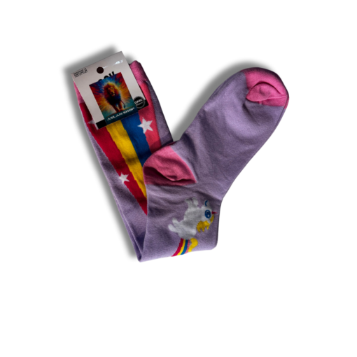 Meia Roxo Claro Unicornio Cano Longo - Imagem 3
