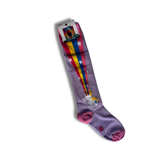Meia Roxo Claro Unicornio Cano Longo
