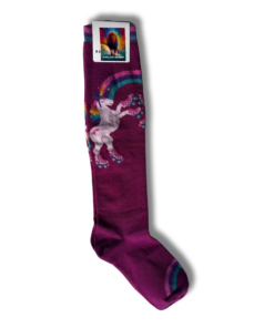 Meia Rose Unicornio de Patins Cano Longo