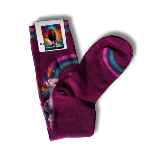 Meia Rose Unicornio de Patins Cano Longo - Imagem 2