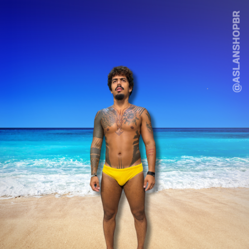 Sunga Amarelo Ouro  Slim Texturizado