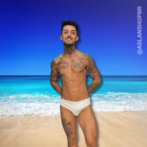 Sunga Slim Branca Texturizada Grécia - Imagem 5