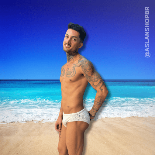 Sunga Slim Branca Texturizada Grécia - Imagem 4