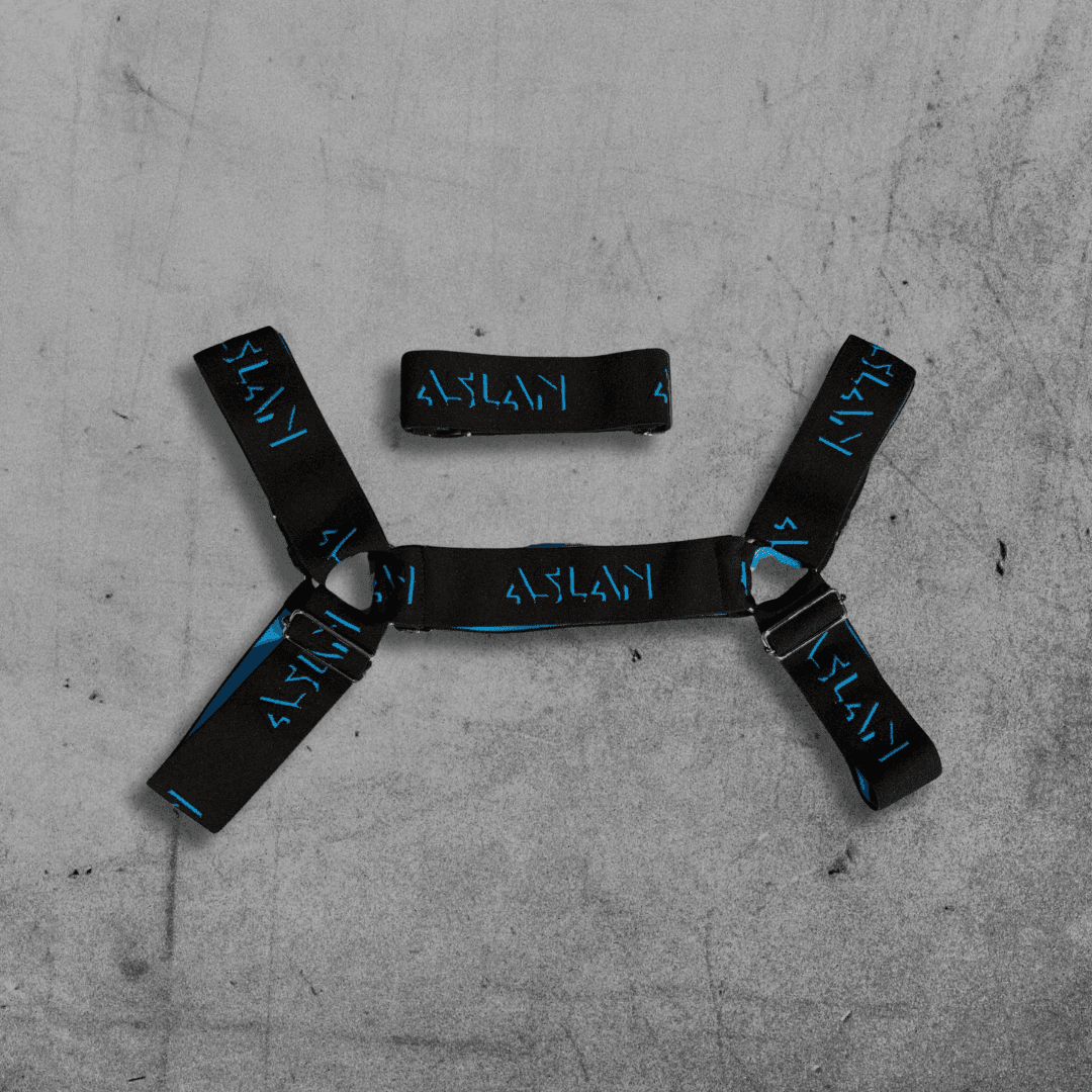 Harness Preto e Azul Aslan
