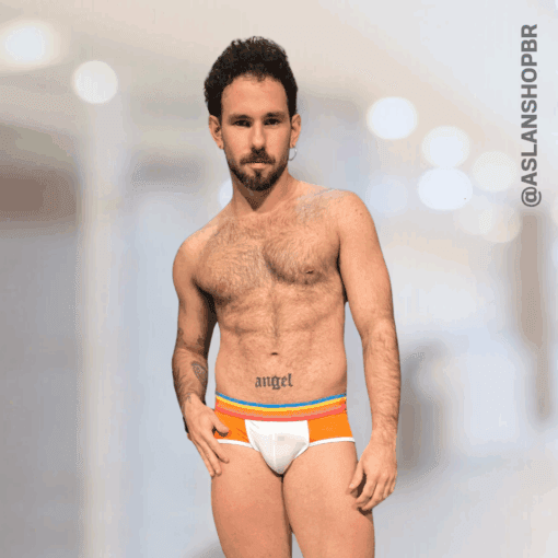 Cueca Laranja e Branco Slip Arqueiro
