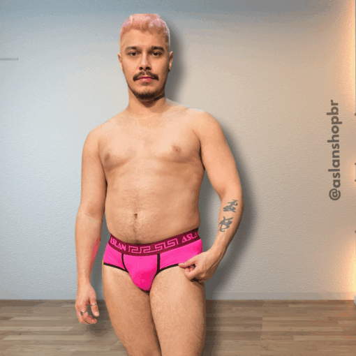 Cueca Pink Neon line Preto