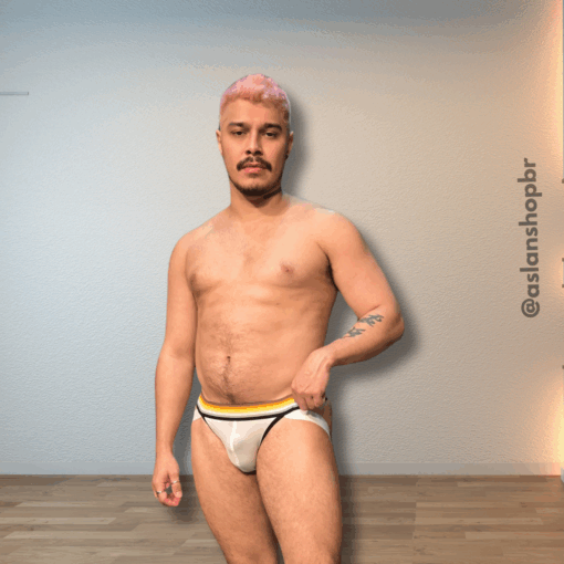 Jockstrap Branca Elástico Ursos