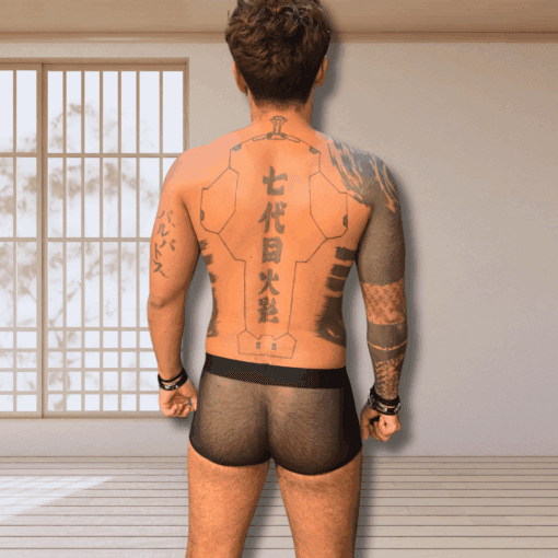 Cueca Boxer Transparente Preta - Imagem 2