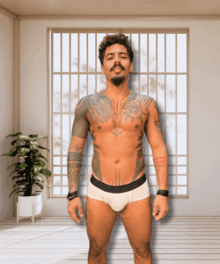 Cueca Branca de Algodão el Preto