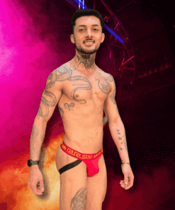 Jockstrap Vermelha Fire elastico Preto