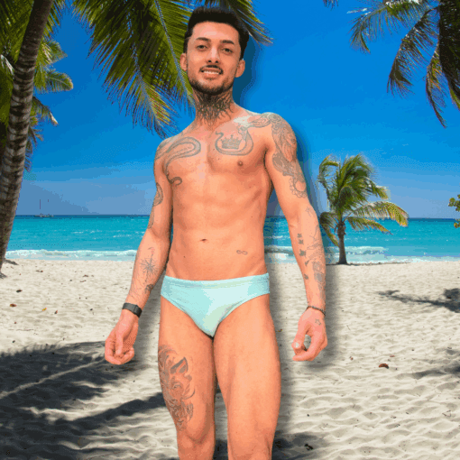Sunga Azul Slim Metalizado