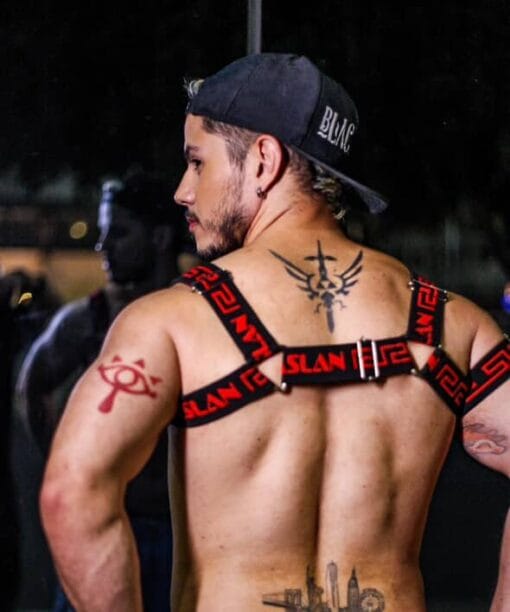 Harness Preto em Elástico Fire Vermelho - Imagem 2