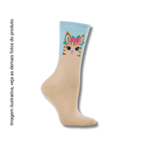 Meia Gato flor