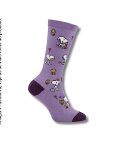 Meia Roxo Snopy