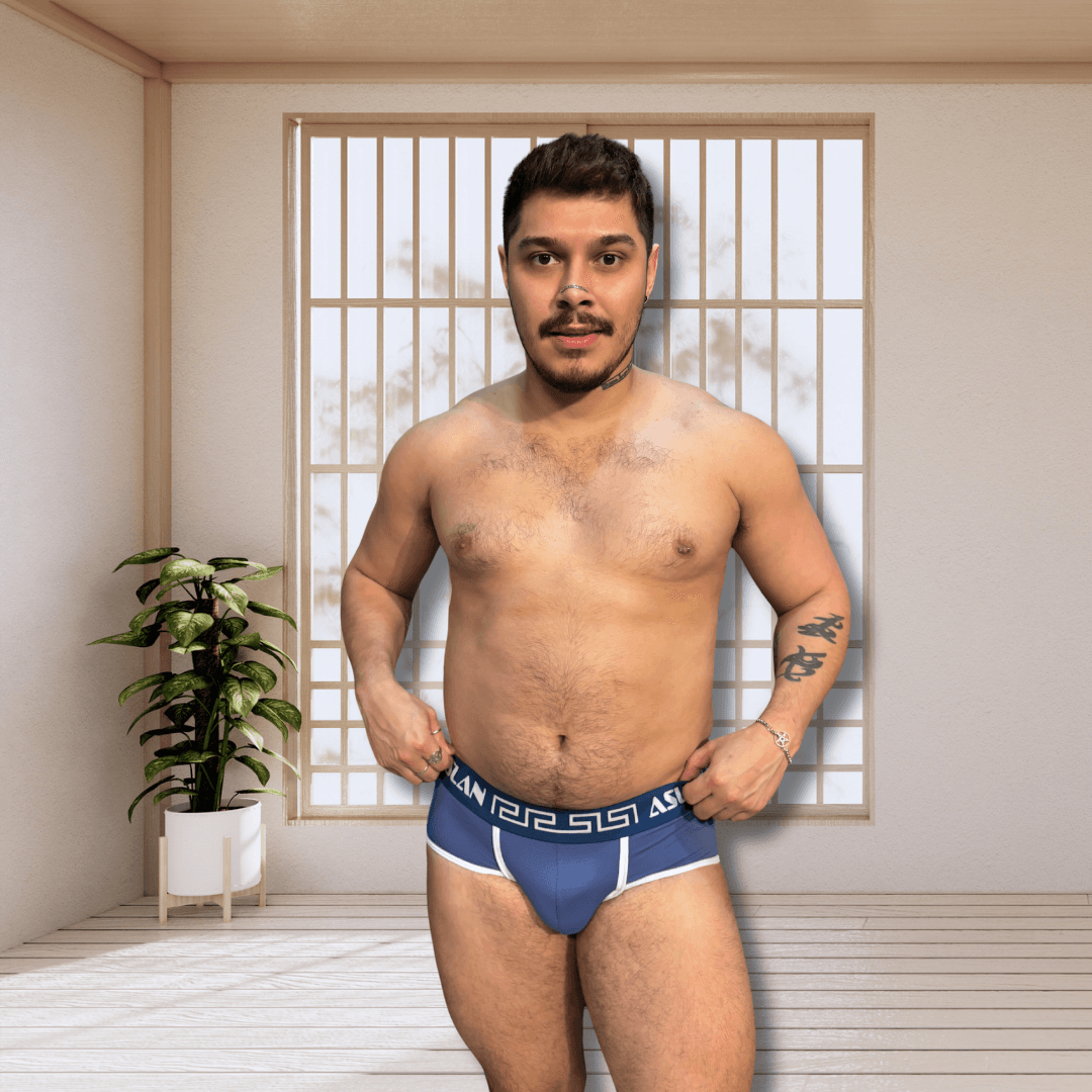 Cueca Azul Dryfit Jeans line branco