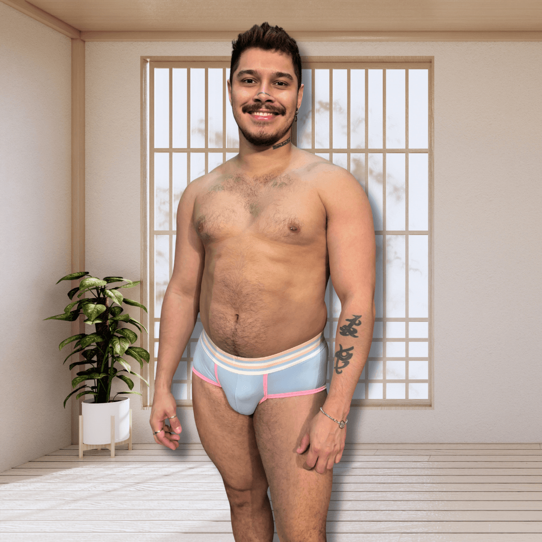 Cueca Azul line Rosa Candy