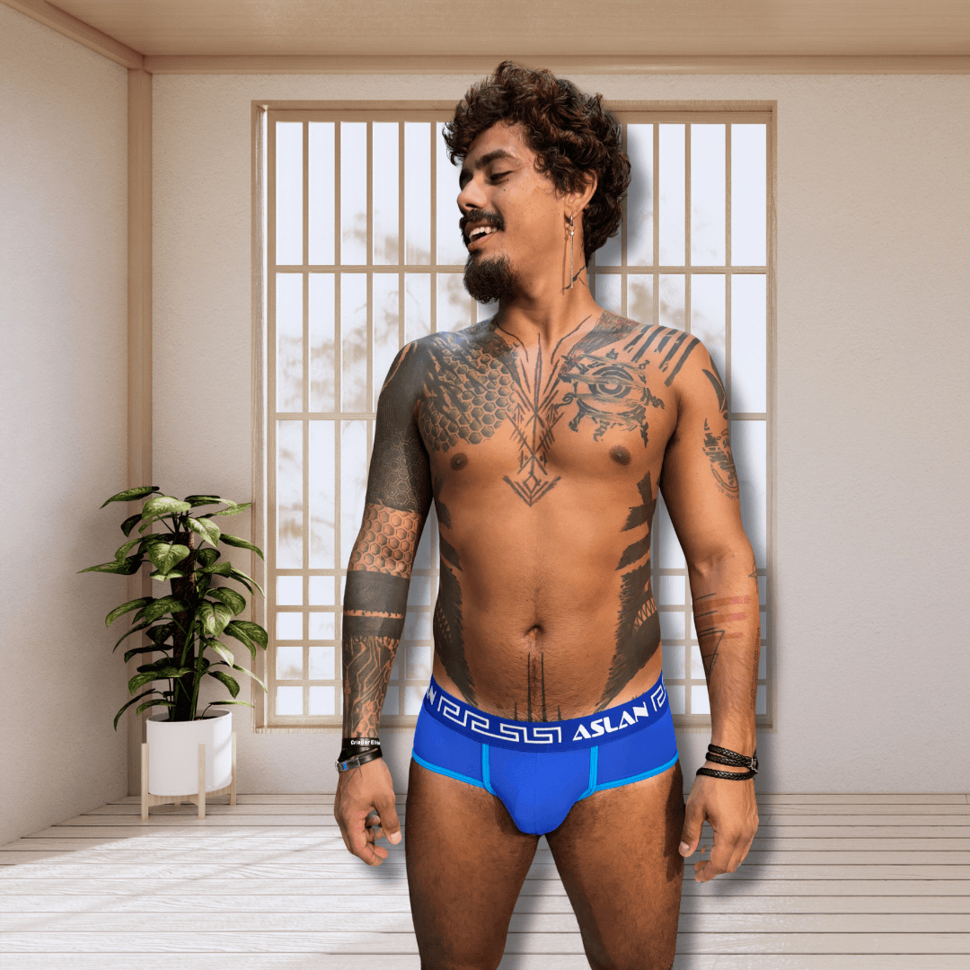 Cueca Azul Dryfit line Fire