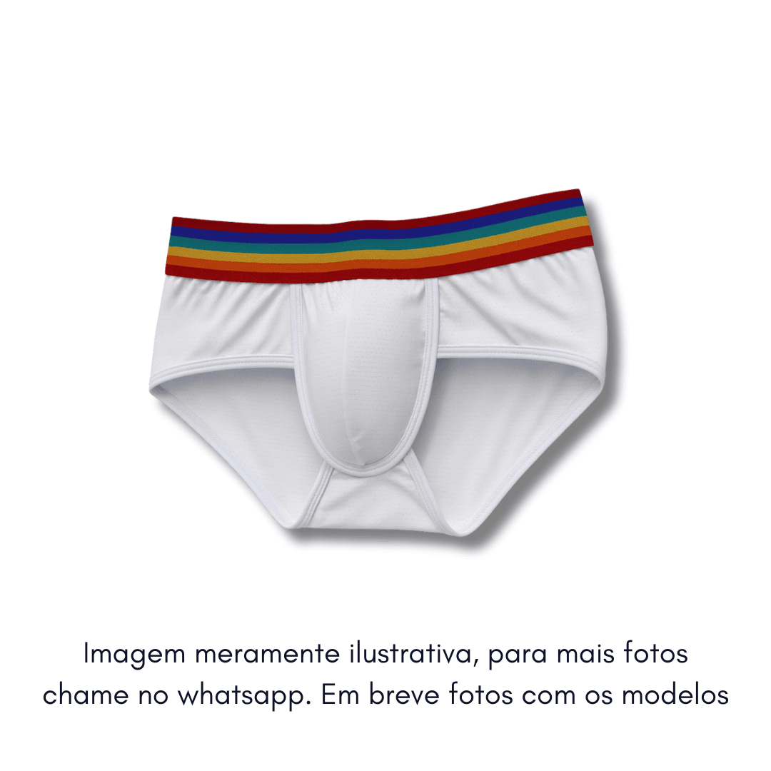 Cueca Branca Dryfit Pride