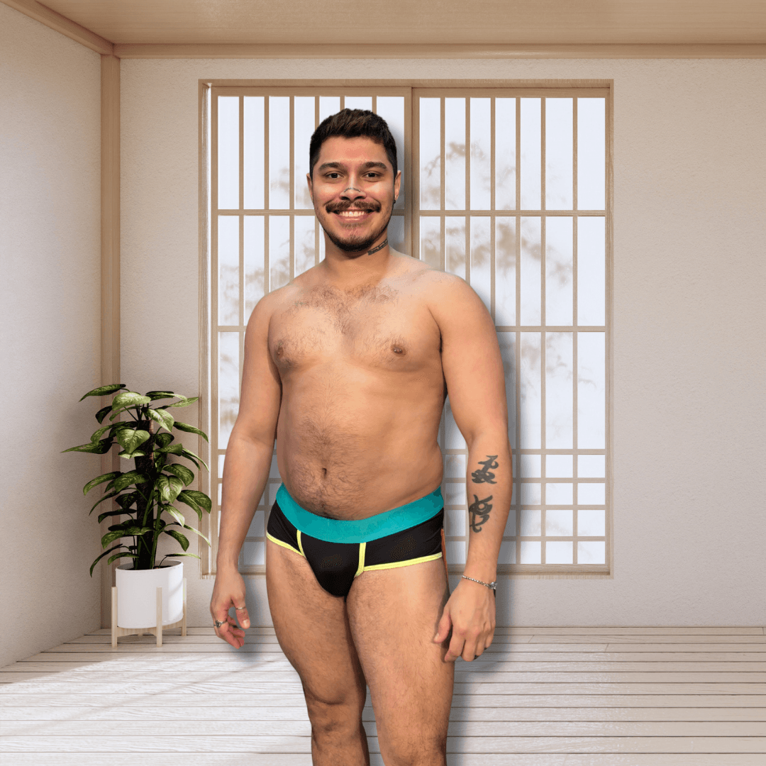 Cueca Preta Dryfit line Verde 3D - Imagem 4