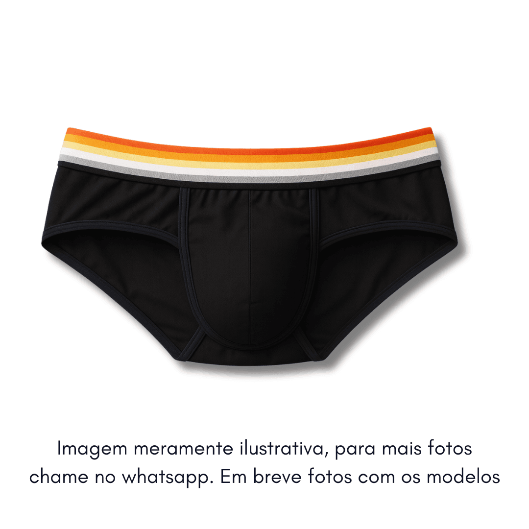 Cueca 100% Algodão Preta Ursos