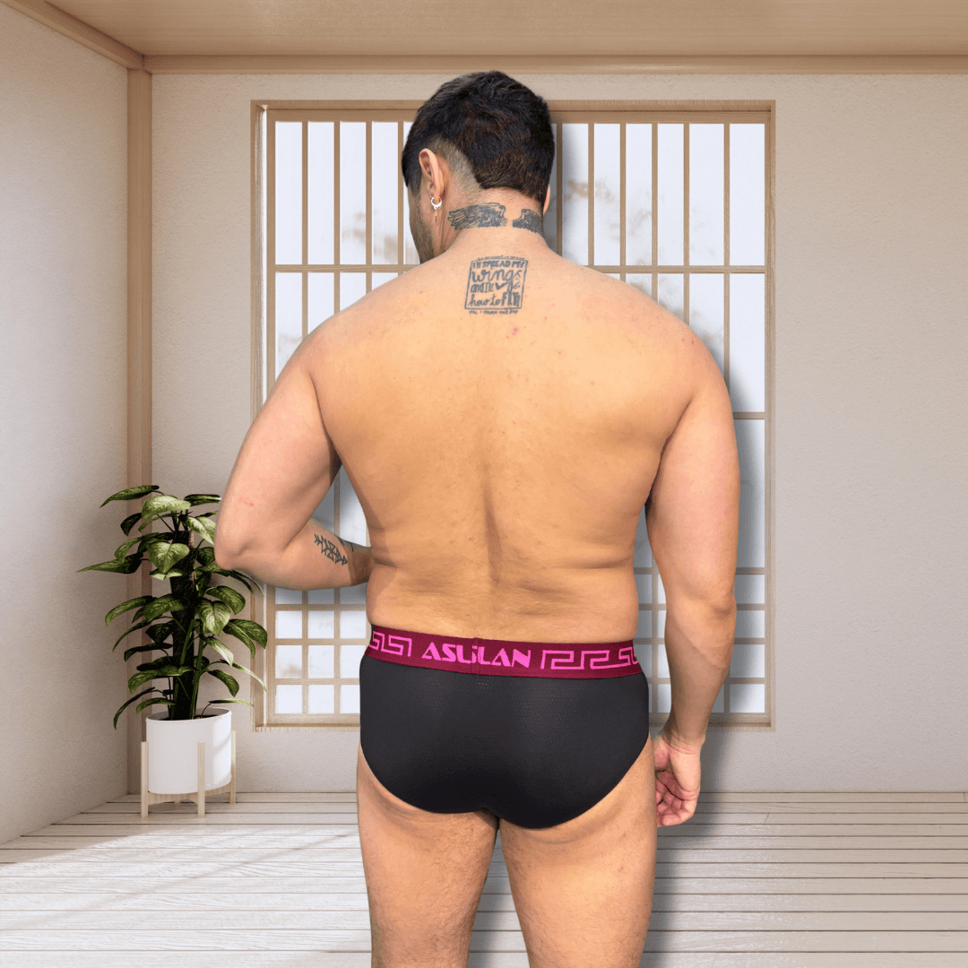 Cueca Preta Dryfit line Vinho - Imagem 2