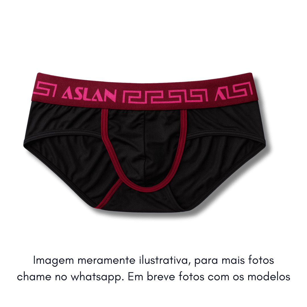 Cueca Preta Dryfit line Vinho