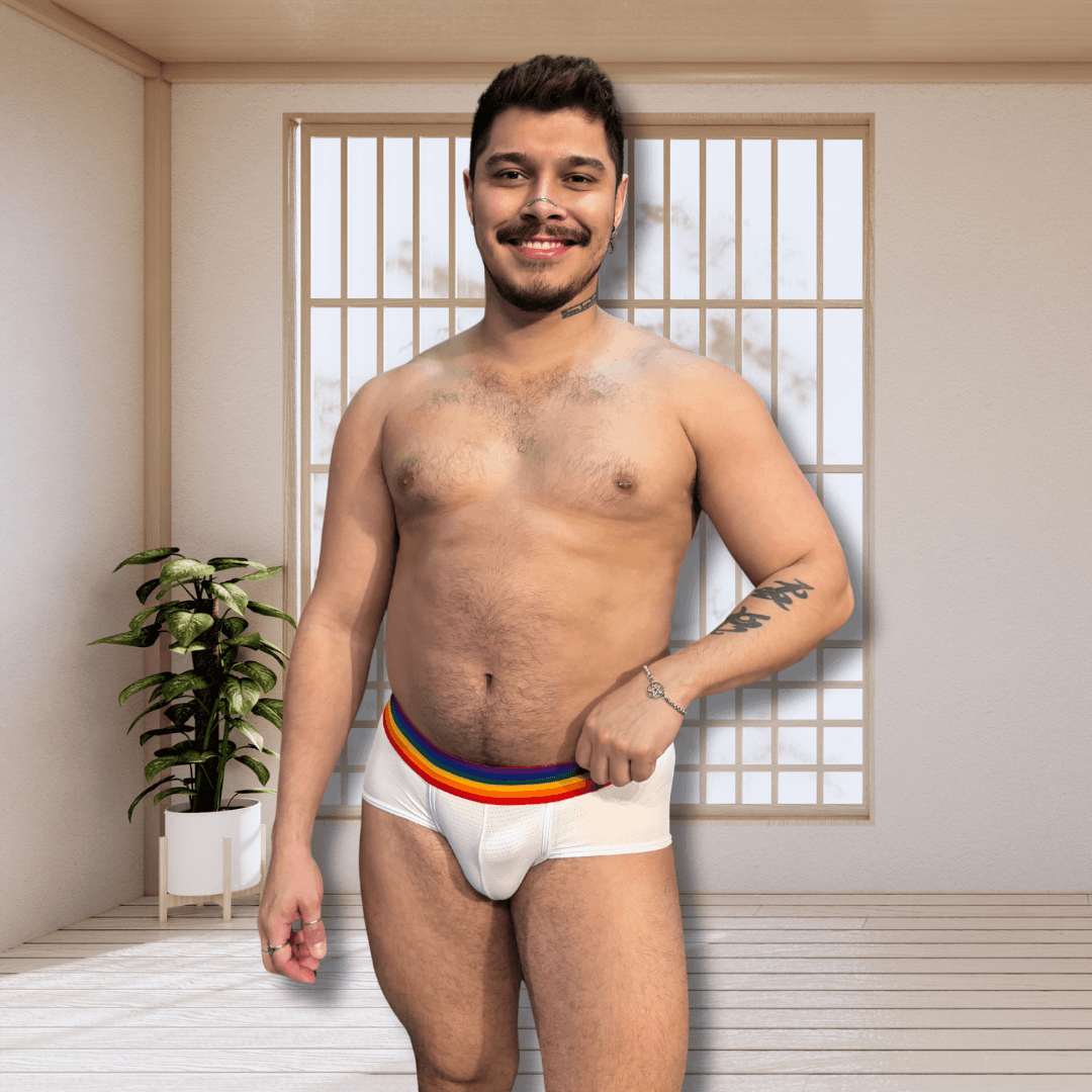 Cueca Branca Dryfit Pride