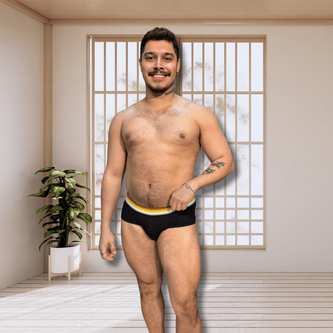 Cueca 100% Algodão Preta Ursos