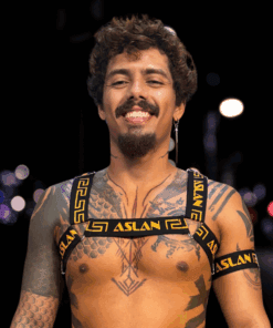 Harness Petro e Dourado em X
