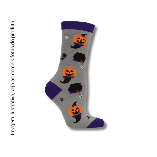 Meia Cinza Hallowen