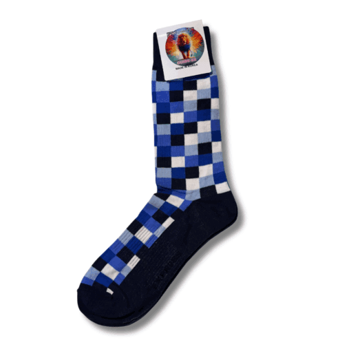 Meia Quadriculada Azul - Imagem 3