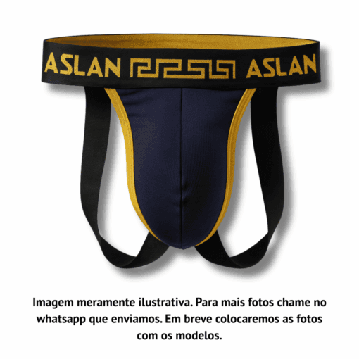 Jockstrap Preto line Dourado