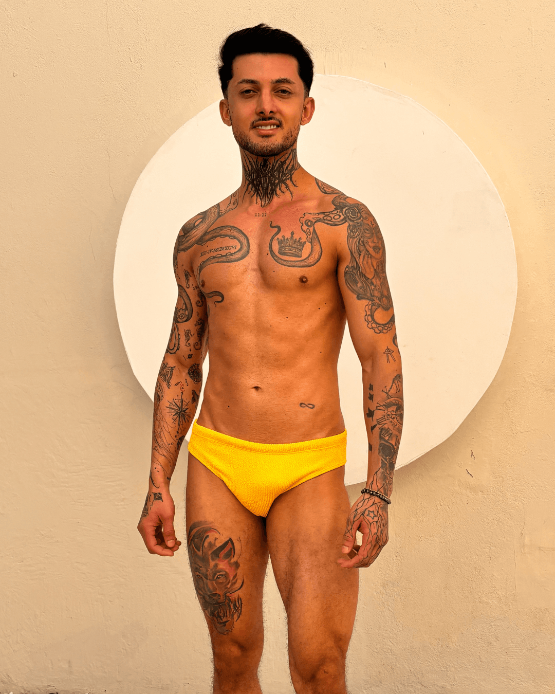 Sunga Amarela Texturizada Slim - Imagem 4