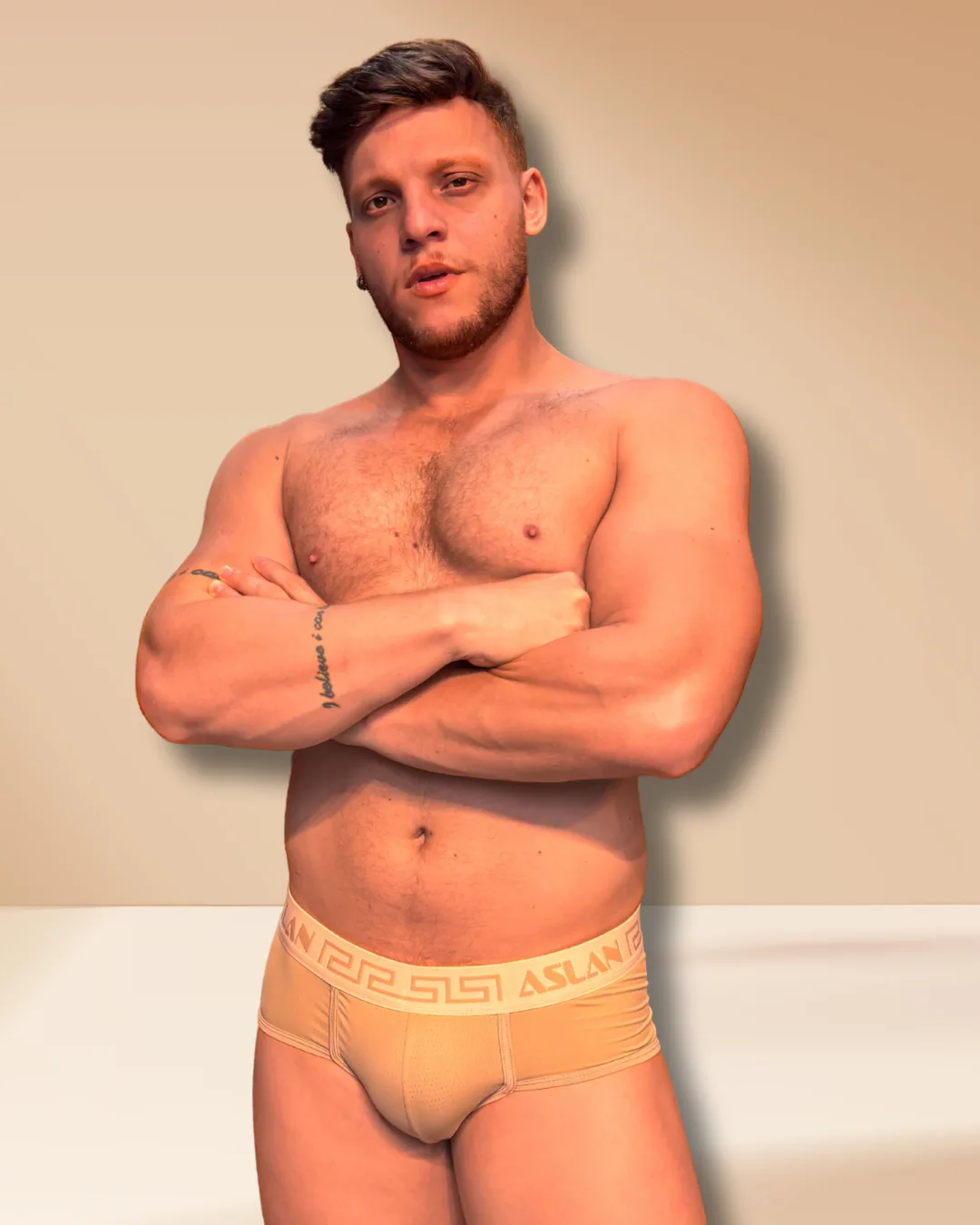 Cueca Bege Dryfit line Areia